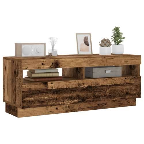 TV ormarić LED boja drva 100x35x40 cm konstruirano drvo - Staro drvo 1 100 cm Cijena