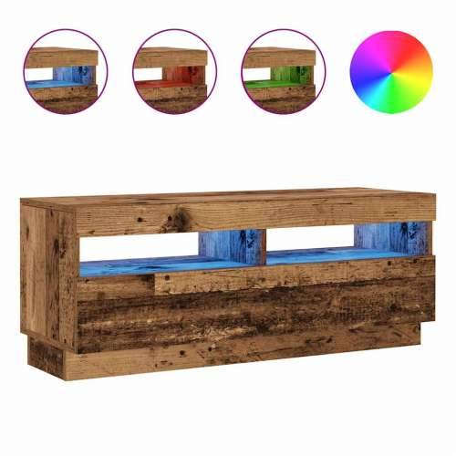 TV ormarić LED boja drva 100x35x40 cm konstruirano drvo - Staro drvo 1 100 cm Cijena