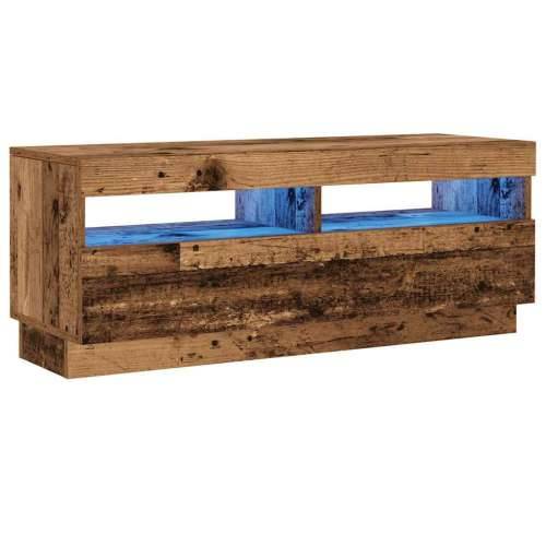 TV ormarić LED boja drva 100x35x40 cm konstruirano drvo - Staro drvo 1 100 cm Cijena