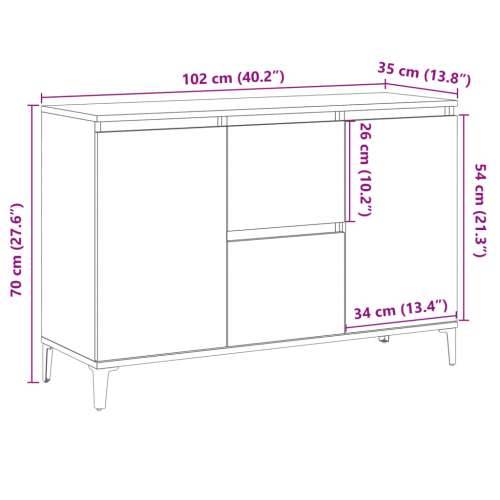 Komoda boja hrasta artisan 102x35x70 cm konstruirano drvo - hrast artisan 1 Cijena