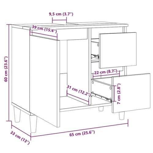Ormarić za Lavabo - Umivaonik boja betona 65x33x60 cm konstruiranog drva - Beton siva 1 Cijena