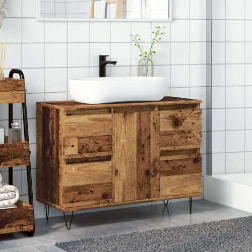 Kupaonski ormarić boja drva 80 x 33 x 60 cm konstruirano drvo - Staro drvo 1 Cijena