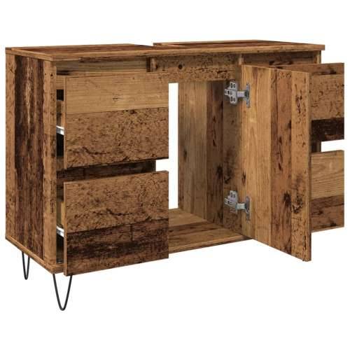 Kupaonski ormarić boja drva 80 x 33 x 60 cm konstruirano drvo - Staro drvo 1 Cijena