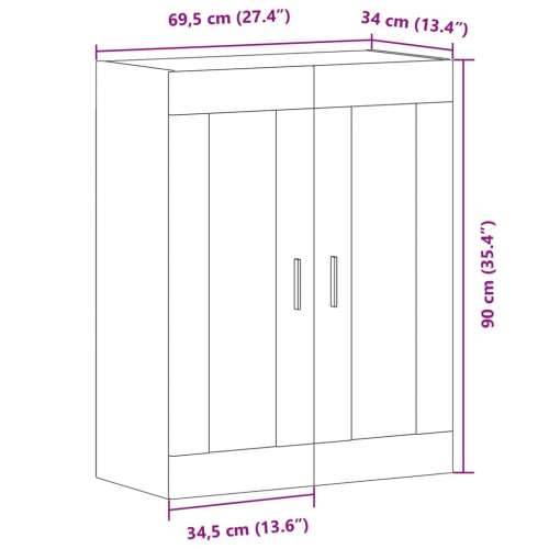 Zidni ormarić boja starog drva 69,5x34x90 cm - Staro drvo 1 Cijena