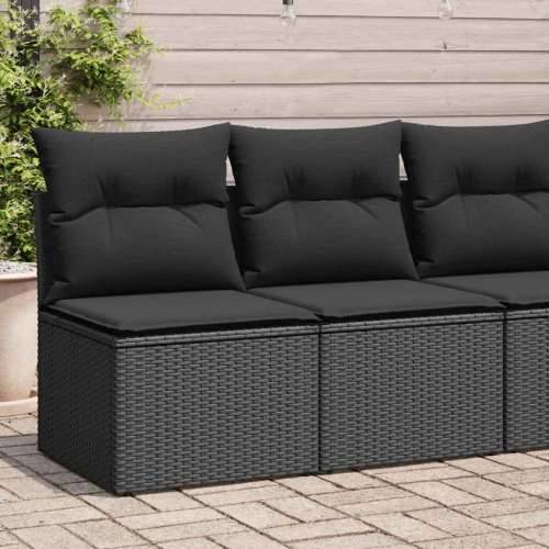 Vrtna garnitura - 2-dijelni set vrtnih sofa s jastucima crni od poliratana bagrem - Crna bez spremišta 1 Cijena