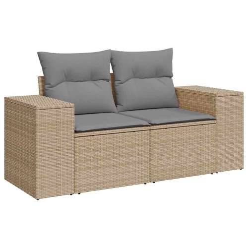 Vrtna garnitura - 8-dijelni set vrtnih sofa od poliratana s jastucima bež - bež i siva sa spremištem 8 Cijena