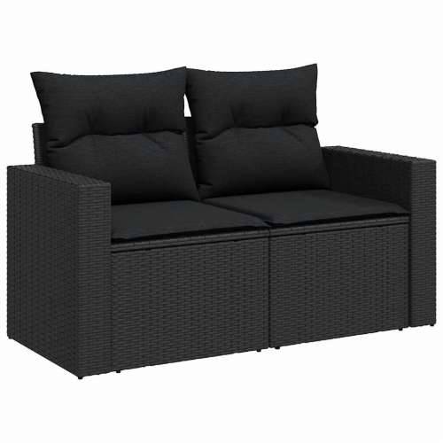 Vrtna garnitura - 6-dijelni set vrtnih sofa s jastucima crni od poliratana bagrem - Crna sa spremištem 1 Cijena