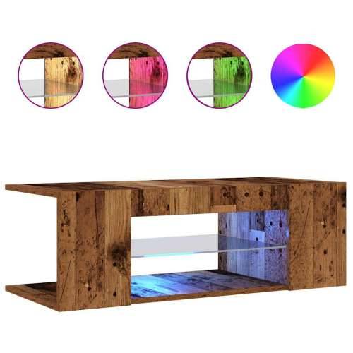 TV ormarić LED boja staro drvo 90x39x30 cm konstruirano drvo - Staro drvo 1 Cijena