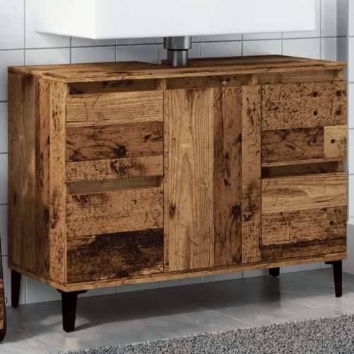 Ormarić za Lavabo - Umivaonik boja drva 80x33x60 cm konstruirano drvo - Staro drvo 1 Cijena