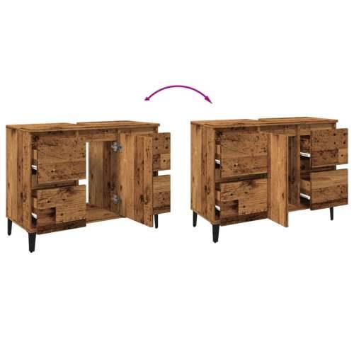 Ormarić za Lavabo - Umivaonik boja drva 80x33x60 cm konstruirano drvo - Staro drvo 1 Cijena