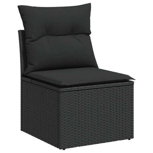 Vrtna garnitura - 9-dijelni set vrtnih sofa s jastucima crni od poliratana bagrem - Crna sa spremištem 1 Cijena