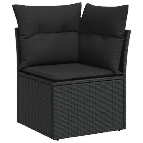 Vrtna garnitura - 9-dijelni set vrtnih sofa s jastucima crni od poliratana bagrem - Crna sa spremištem 1 Cijena