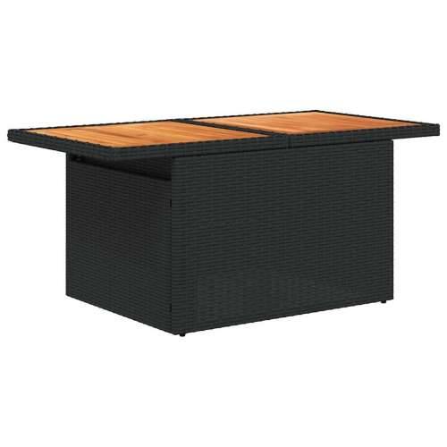 Vrtna garnitura - 9-dijelni set vrtnih sofa s jastucima crni od poliratana bagrem - Crna sa spremištem 1 Cijena