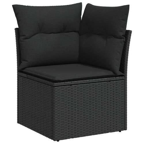 Vrtna garnitura - 9-dijelni set vrtnih sofa s jastucima crni od poliratana - Crna sa spremištem 1 Cijena