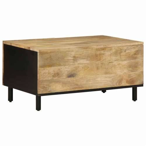 Stolić za kavu crni 80x50x40 cm od masivnog grubog drva manga Cijena