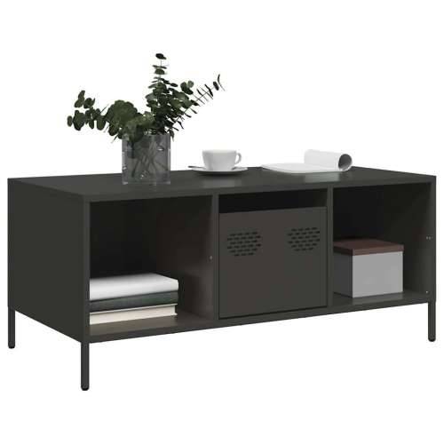 Stolić za kavu crni 101,5x50x43,5 cm od hladno valjanog čelika - Crna 1 Cijena