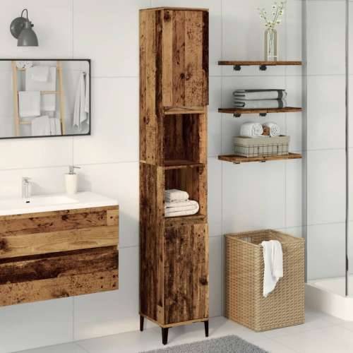 Kupaonski ormarić staro drvo 30x30x190 cm konstruirano drvo - Staro drvo 1 Cijena