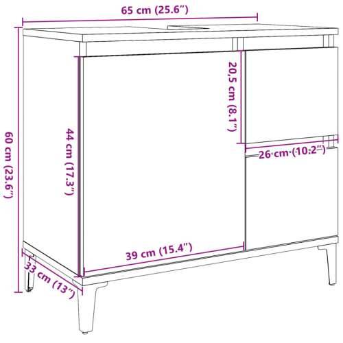 Ormarić za Lavabo - Umivaonik boja hrasta artisan 65x33x60 cm drveni - hrast artisan 1 Cijena