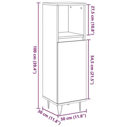 Kupaonski ormarić staro drvo 30x30x100 cm konstruirano drvo - Staro drvo 1 Cijena