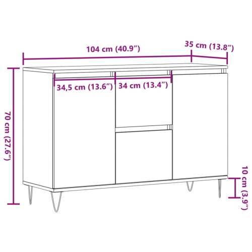 Komoda boja hrasta artisan 104x35x70 cm konstruirano drvo - hrast artisan 1 Cijena