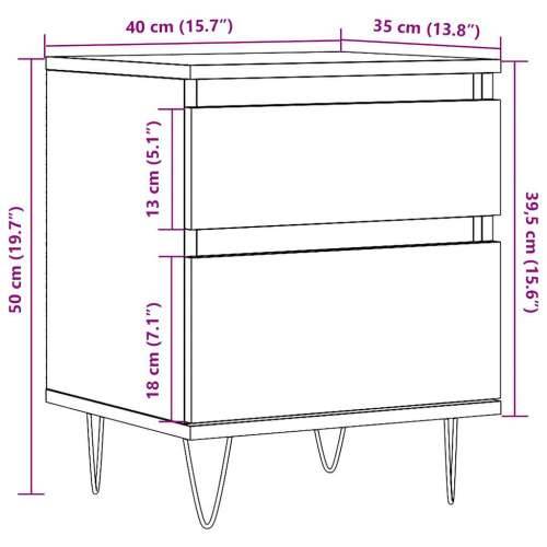 Noćni ormarić boja staro drvo 40x35x50 cm konstruiranog drva - Staro drvo 1 Cijena