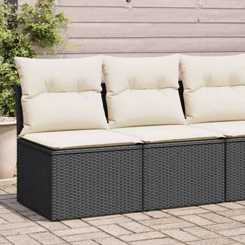 Vrtna garnitura - 2-dijelni set vrtnih sofa s jastucima crni od poliratana bagrem - Crna i krem bez spremišta 1 Cijena