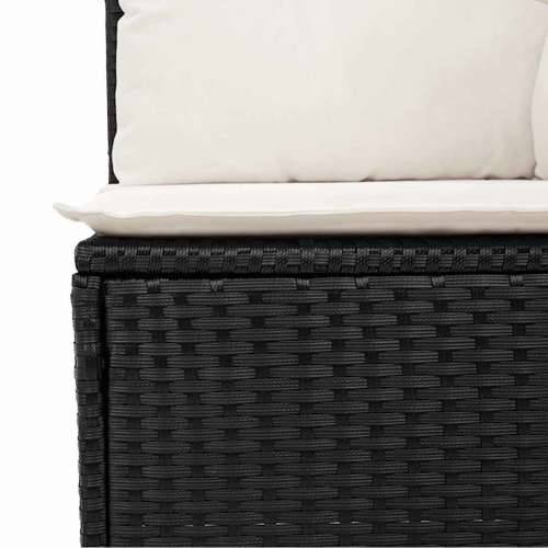 Vrtna garnitura - 2-dijelni set vrtnih sofa s jastucima crni od poliratana bagrem - Crna i krem bez spremišta 1 Cijena