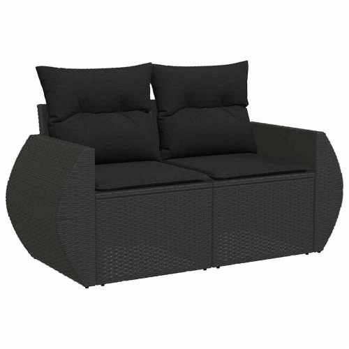 Vrtna garnitura - 7-dijelni set vrtnih sofa od poliratana s jastucima crni - Crna sa spremištem 1 Cijena