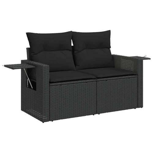 Vrtna garnitura - 8-dijelni set vrtnih sofa od poliratana s jastucima crni bagrem - Crna sa spremištem 8 Cijena