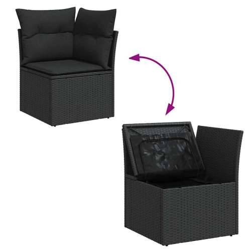 Vrtna garnitura - 8-dijelni set vrtnih sofa od poliratana s jastucima crni bagrem - Crna sa spremištem 8 Cijena