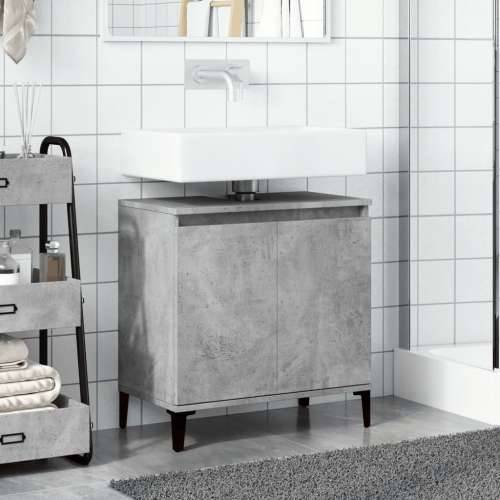 Ormarić za Lavabo - Umivaonik siva boja betona 58 x 33 x 60 cm drveni Cijena