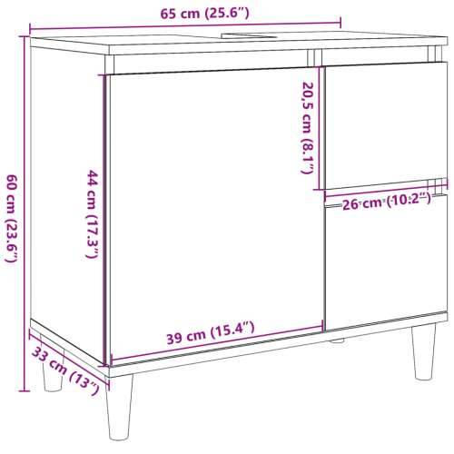 Ormarić za Lavabo - Umivaonik boja hrasta artisan 65x33x60 cm drveni - hrast artisan 1 Cijena