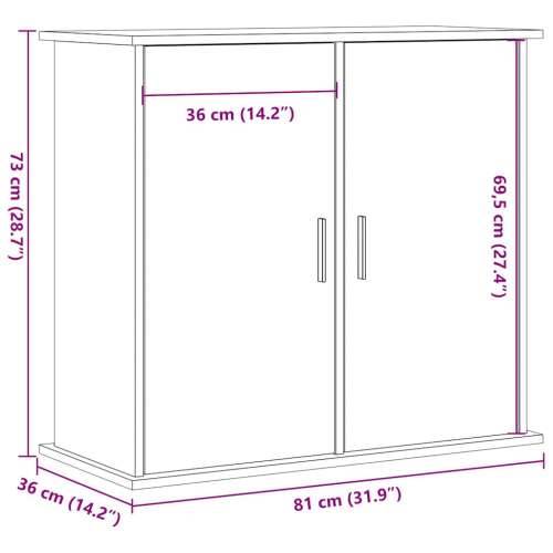 Stalak za akvarij boja drva 81x36x73 cm od konstruiranog drva - Staro drvo 81 x 36 x 73 cm Cijena