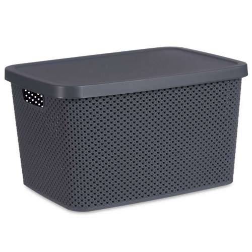 Kutija za Pospremanje s Poklopcem Antracitna Plastika 19 L 28 x 22 x 39 cm (12 kom.) Cijena