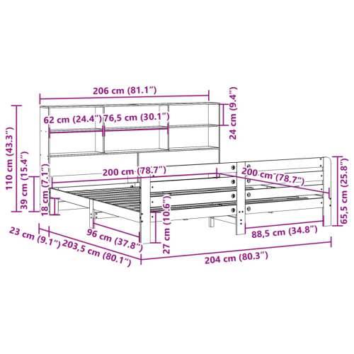 Okvir kreveta bez madraca voštano smeđi 200x200 cm od borovine - Voštano smeđa 200 x 200 cm Cijena