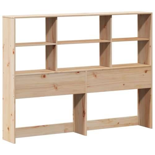 Krevet s regalom za knjige bez madraca 150 x 200 cm od borovine - Prirodna 150 x 200 cm Cijena