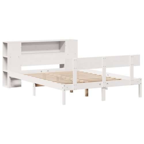 Krevet s regalom z knjige bez madraca bijeli 120x190cm borovina - Bijela 120 x 190 cm Cijena