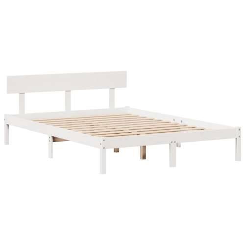 Krevet s regalom z knjige bez madraca bijeli 140x200cm borovina - Bijela 140 x 200 cm Cijena