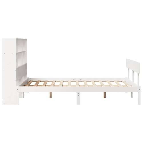 Krevet s regalom z knjige bez madraca bijeli 140x200cm borovina - Bijela 140 x 200 cm Cijena