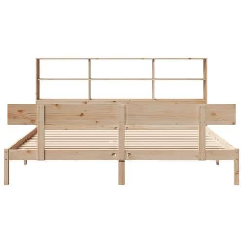 Krevet s regalom za knjige bez madraca 180x200 cm od borovine - Prirodna 180 x 200 cm Cijena