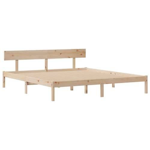 Krevet s regalom za knjige bez madraca 180x200 cm od borovine - Prirodna 180 x 200 cm Cijena