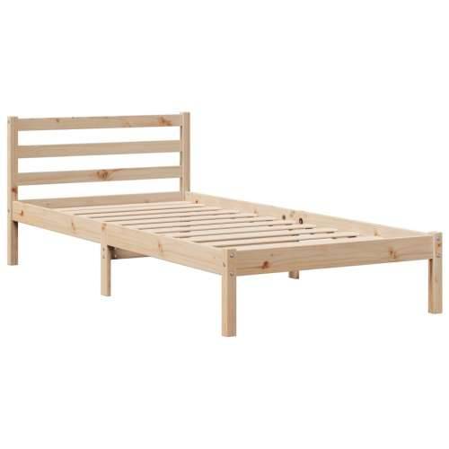 Krevet s regalom za knjige bez madraca 100 x 200 cm od borovine - Prirodna 100 x 200 cm Cijena