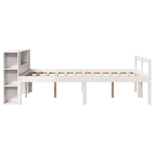 Krevet s regalom z knjige bez madraca bijeli 135x190cm borovina - Bijela 135 x 190 cm Cijena
