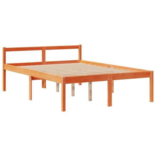 Krevet s regalom za knjige bez madraca 150x200 cm od borovine - Voštano smeđa 150 x 200 cm Cijena
