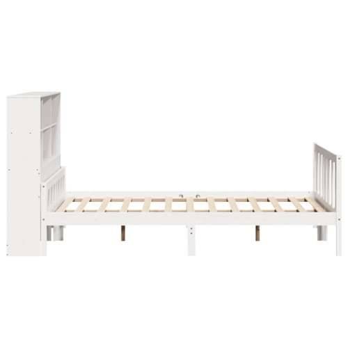Krevet s regalom z knjige bez madraca bijeli 160x200cm borovina - Bijela 160 x 200 cm Cijena