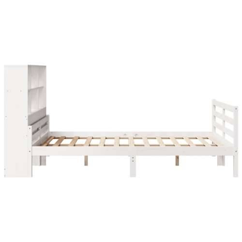 Krevet s regalom z knjige bez madraca bijeli 160x200cm borovina - Bijela 160 x 200 cm Cijena