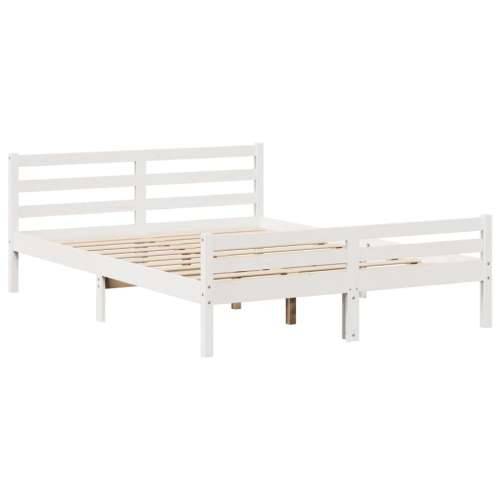 Krevet s regalom z knjige bez madraca bijeli 160x200cm borovina - Bijela 160 x 200 cm Cijena
