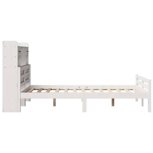 Krevet s regalom z knjige bez madraca bijeli 135x190cm borovina - Bijela 135 x 190cm Cijena