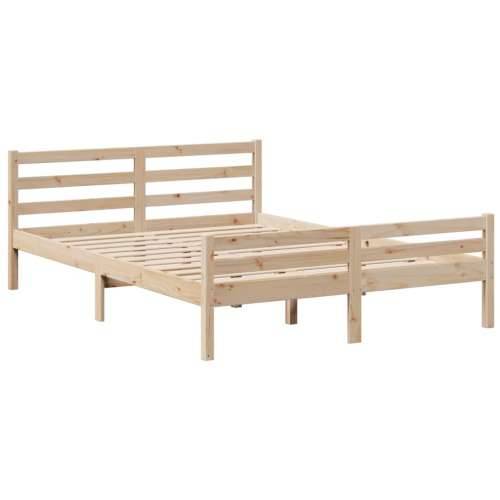 Krevet s regalom za knjige bez madraca 140x200 cm od borovine - Prirodna 140 x 200cm Cijena
