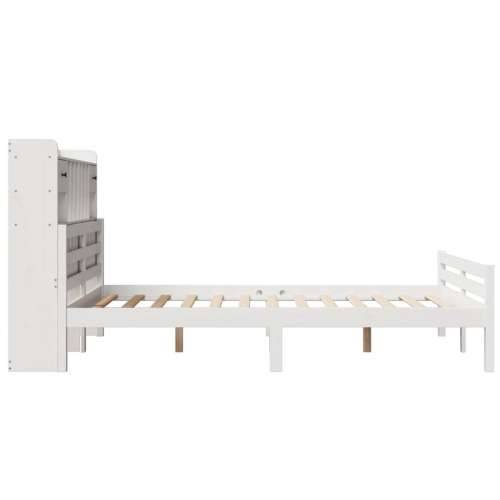Krevet s regalom z knjige bez madraca bijeli 160x200cm borovina - Bijela 160 x 200cm Cijena